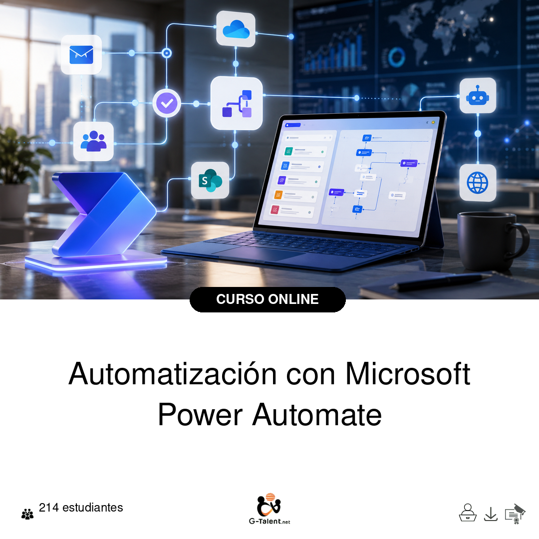 Imagen cuadrada del curso Automatización con Microsoft Power Automate